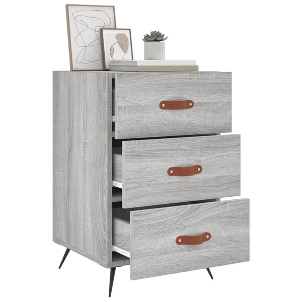 vidaXL Bedside Cabinet Grey Sonoma 40x40x66 cm Engineered Wood