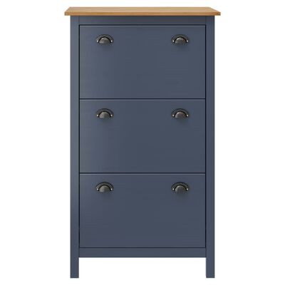 vidaXL Shoe Cabinet Hill Grey 72x35x124 cm Solid Pine Wood