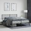 vidaXL Metal Bed Frame without Mattress with Footboard Black 160x200cm
