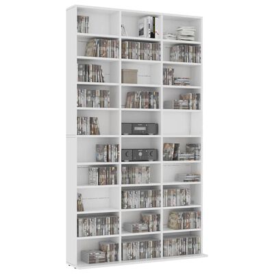 vidaXL CD Cabinet White 102x16x177.5 cm Engineered Wood