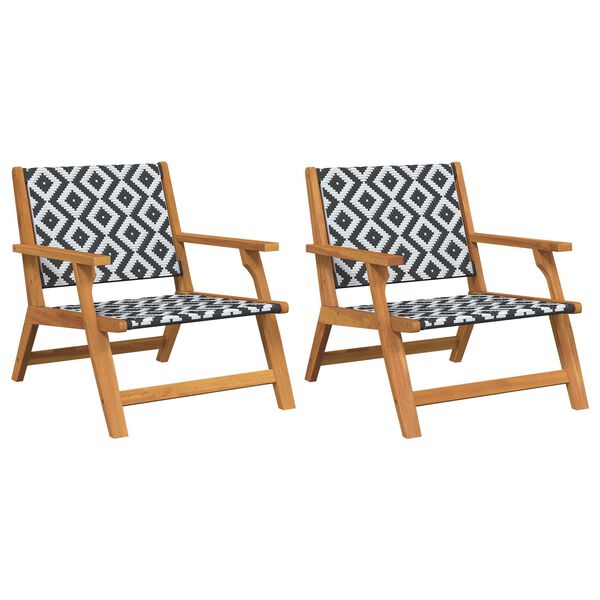 vidaXL Garden Furniture 2 pcs White 67 x 78 x 73cm Solid Acacia wood