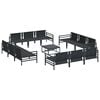 vidaXL Garden Sofa Set with Cushion 13 pcs Black Steel