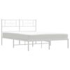 vidaXL Metal Bed Frame without Mattress with Headboard White 140x190cm