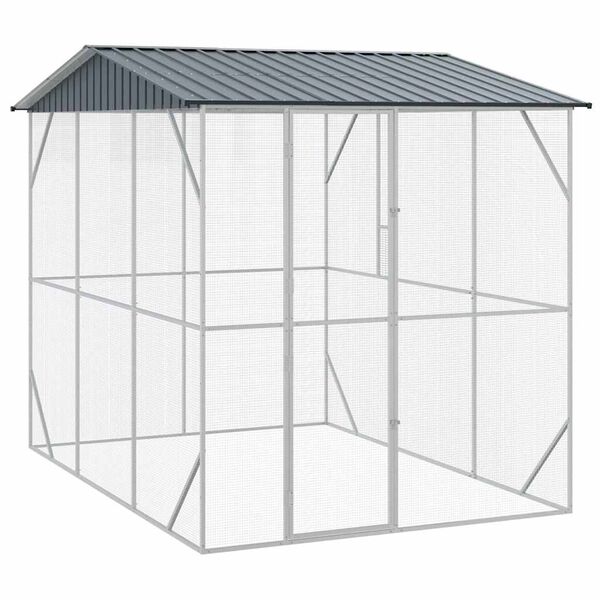 vidaXL Bird Cage Anthracite 227 x 310 x 247 cm Galvanised Steel