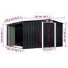 vidaXL Garden Shed with Sliding Doors Anthracite 329.5x205x178 cm Steel