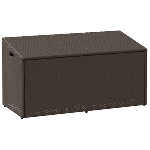 vidaXL Garden Storage Box Brown 110x50x58 cm Poly Rattan