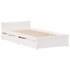 vidaXL Bed Frame without Mattress White 75x190 cm Small Single Solid Wood Pine