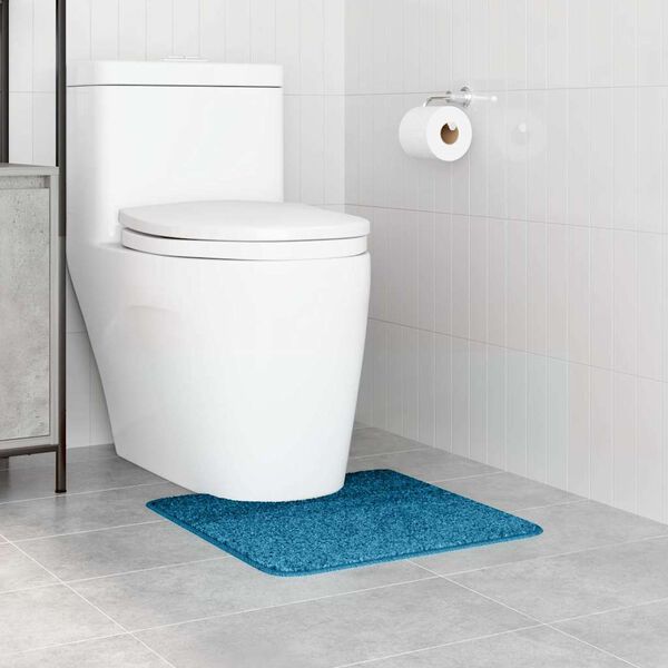 vidaXL Anti-slip Bath Mat with Toilet Cut Blue 50 x 50 cm PP