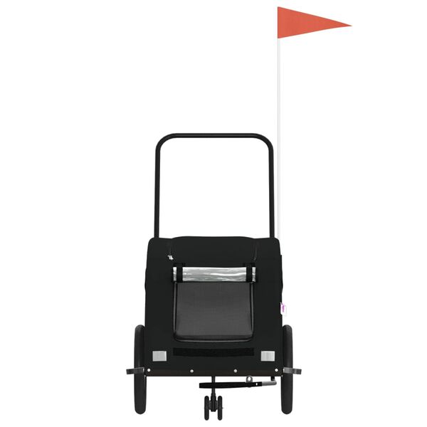 vidaXL Pet Bike Trailer Black Oxford Fabric and Iron