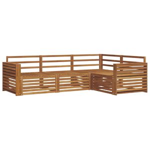 vidaXL Outdoor Sofa Set 4 pcs Natural Solid Acacia Wood