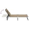 vidaXL Folding Sun Lounger Taupe Oxford Fabric&Powder-coated Steel