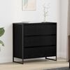 vidaXL Sideboard Black Oak 79 x 36 x 75.5 cm Engineered Wood