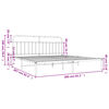 vidaXL Metal Bed Frame without Mattress with Headboard White 200x200cm