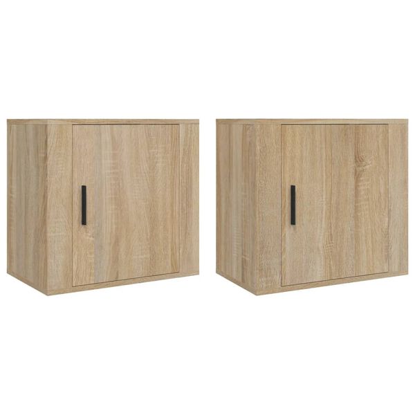 vidaXL Wall-mounted Bedside Cabinets 2 pcs Sonoma Oak 50x30x47 cm