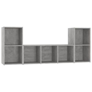 vidaXL 3 Piece TV Cabinet Set Concrete Grey Engineered Wood