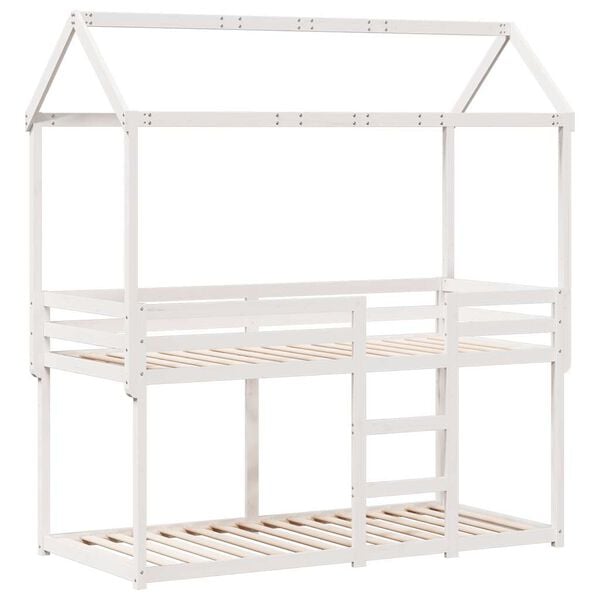 vidaXL Bunk Bed without Mattress White 90x190 cm Single Solid Wood Pine
