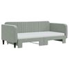 vidaXL Daybed with Trundle and Mattresses Light Grey 90x190 cm Velvet