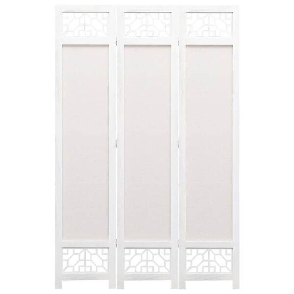 vidaXL 3-Panel Room Divider Cream 105x165 cm Fabric