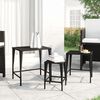 vidaXL Garden Nesting Tables 3 pcs Black Poly Rattan