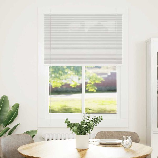 vidaXL Pleated Blind Light Grey 85x100 cm Fabric Width 84.4 cm Polyester