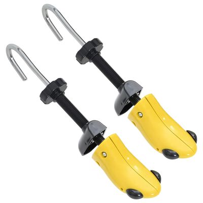 vidaXL Shoe Stretchers with Shoe Horn Yellow EU 34-37 Plastic