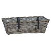 vidaXL Hanging Planter Basket 2 pcs Grey 48 x 22 x 15 cm Lacak Rattan