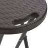 vidaXL Folding Bar Stools 2 pcs HDPE and Steel Brown Rattan Look