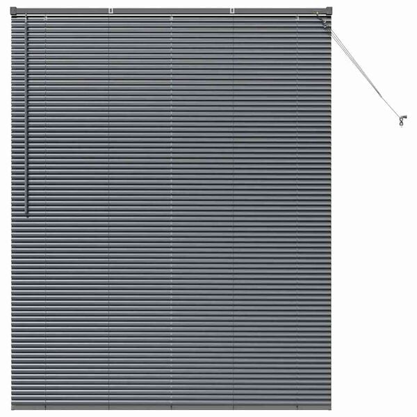 vidaXL Window Blind with Curtains Manual Dark grey Aluminium
