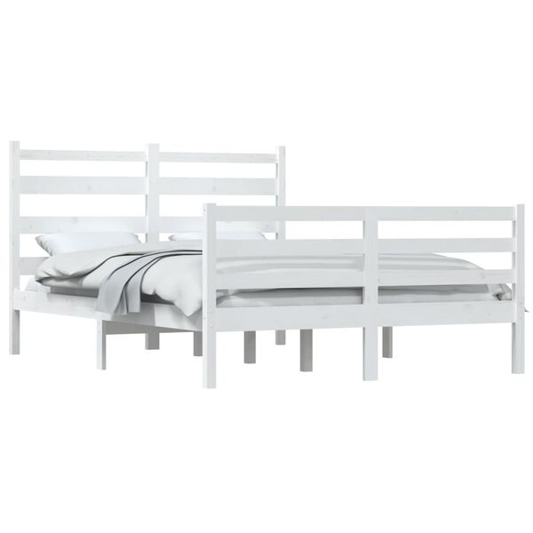 vidaXL Bed Frame without Mattress Solid Wood Pine 120x200 cm White