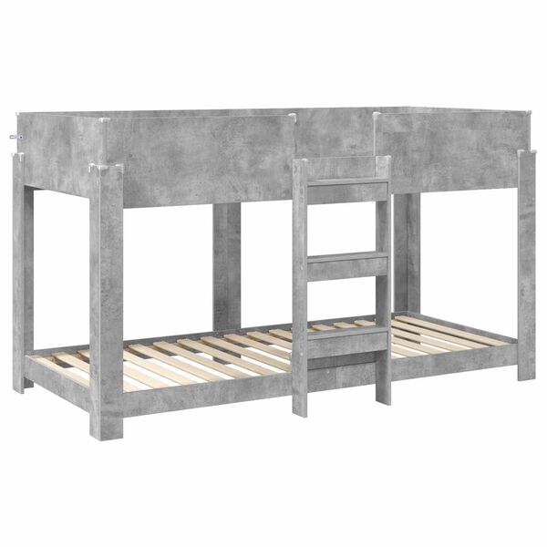 vidaXL Bunk Bed for Kids Concrete Grey 90 x 200 cm Engineered Wood
