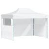 vidaXL Professional Folding Party Tent with 3 Sidewalls White