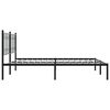 vidaXL Metal Bed Frame without Mattress with Headboard Black 183x213cm
