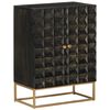 vidaXL Sideboard Black 55x34x75 cm Solid Wood Mango and Iron