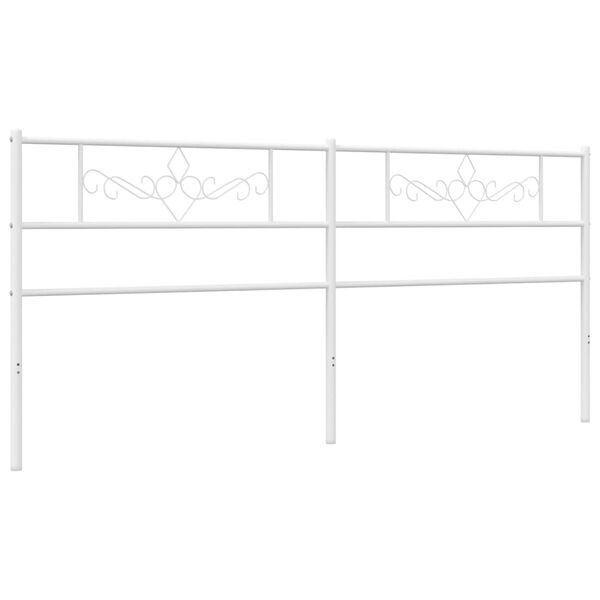 vidaXL Metal Headboard White 180 cm