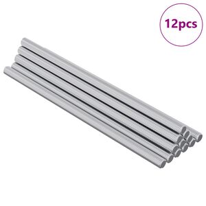 vidaXL Threaded Rod 12 pcs Silver 6 x 135 mm Steel