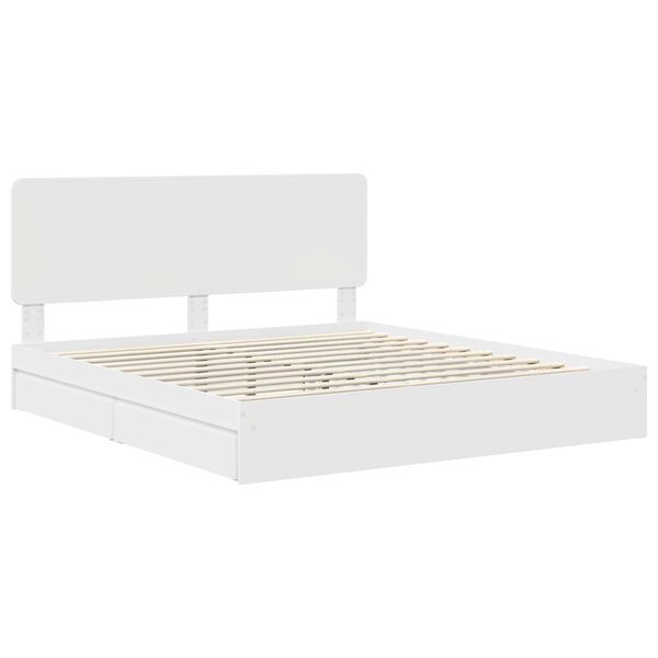 vidaXL Storage Bed with Headboard White 180 x 200 cm Engineered Wood