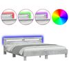 vidaXL Bed Frame with LED without Mattress Concrete Grey 160x200 cm