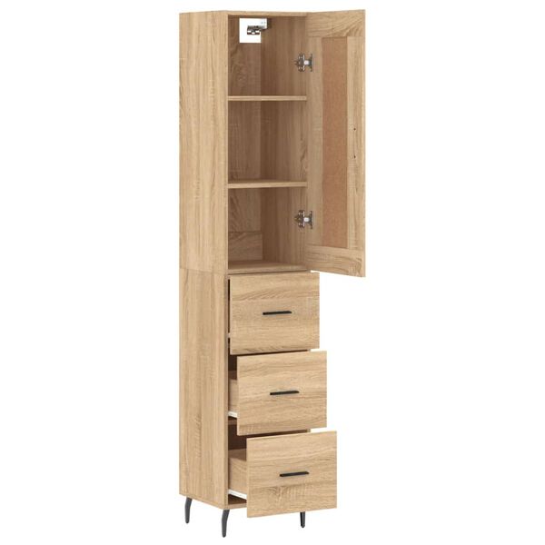 vidaXL Highboard Sonoma Oak 34.5x34x180 cm Engineered Wood