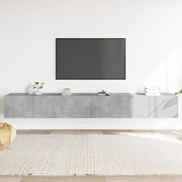 vidaXL 3 Piece TV Cabinet Set Concrete Grey Engineered Wood