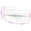 vidaXL Metal Bed Frame without Mattress with Footboard Black 80x200cm