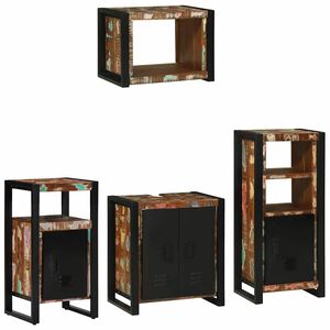 vidaXL Bathroom Furniture Set 4 pcs Multicolour and Black