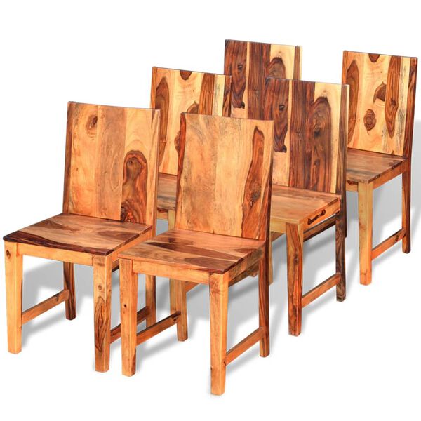 vidaXL Dining Chairs 6 pcs Solid Wood