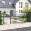 vidaXL Garden Fence Gate with Arched Top Grey 400 x 100 cm Steel
