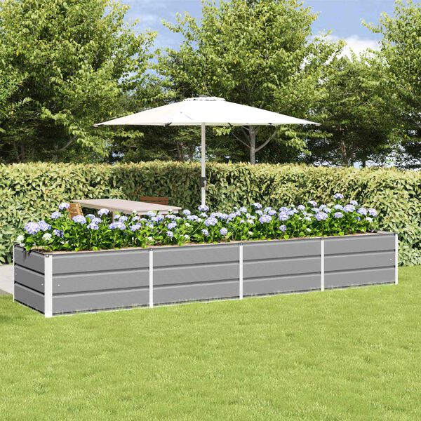 vidaXL Planter Light Grey 320 x 80 x 45 cm Steel