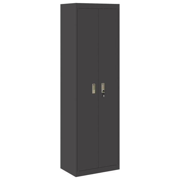 vidaXL Storage Cabinet 2 pcs Black 60 x 40 x200 cm Steel