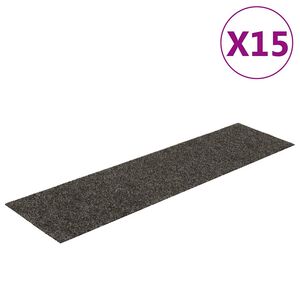 vidaXL Stair Mats Self-adhesive 15 pcs 76x20 cm Anthracite Rectangular