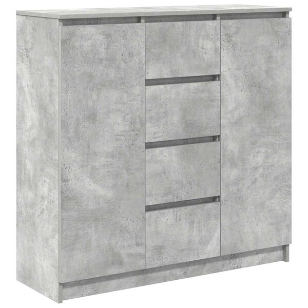 vidaXL Sideboard with Drawers Concrete Grey 100.5x35x98.5 cm Engineered Wood