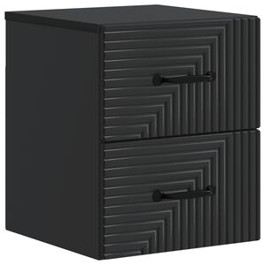 vidaXL Wall-Mounted Bedside Cabinet Black 34.5 x 33 x 40 cm