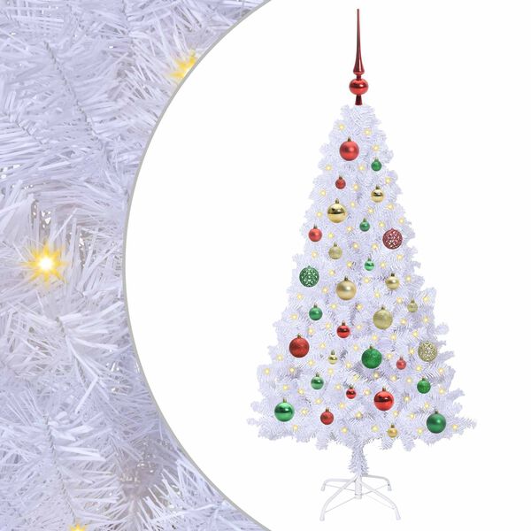 vidaXL Artificial Christmas Tree with Stand White 120 cm PVC and Steel