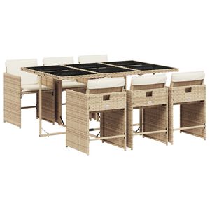 vidaXL Garden Dining Set | Beige, Cream white, Black